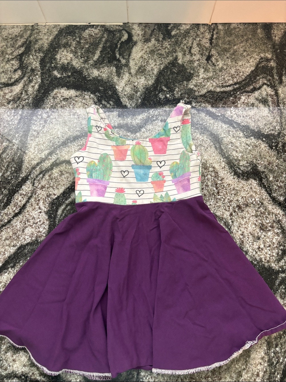 Purple Toddler Blouse with Colorful Cactus Print